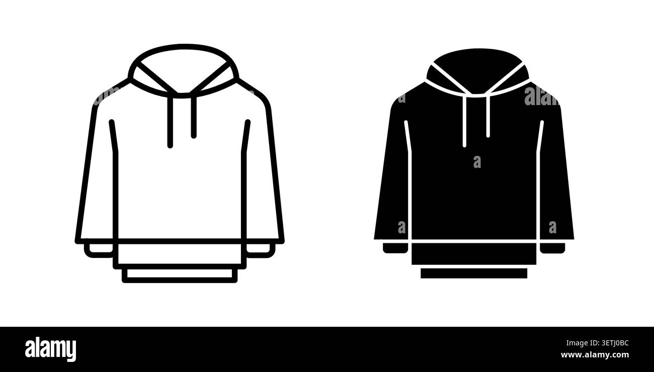 Hoodie icon set. Vector EPS 10. Stock Vector