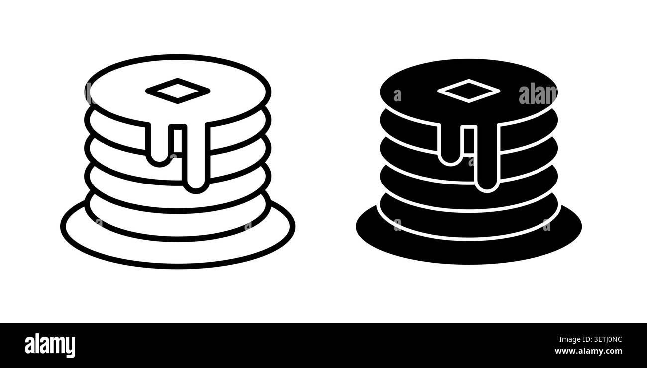 Pancake icon set. Vector EPS 10. Stock Vector