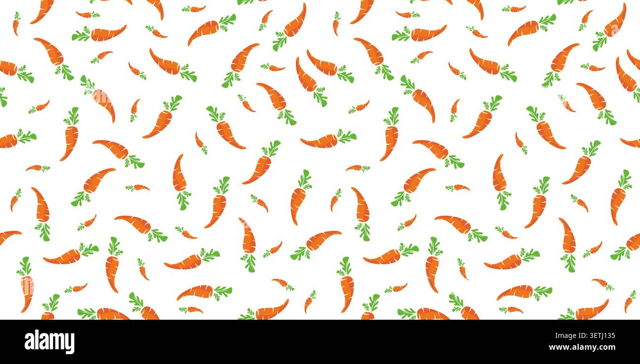 Seamless Carrot pattern vector. Texture, textile, wrapping paper. Cute carrot illustration background Stock Vector