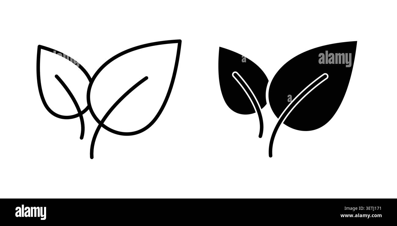 leaves icon set. Vector EPS 10. Stock Vector