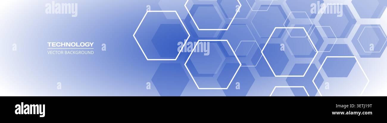 Light blue hexagon technology abstract background soft gradient minimalist honeycomb pattern with subtle hex outlines and faint nodes, cool Stock Vector