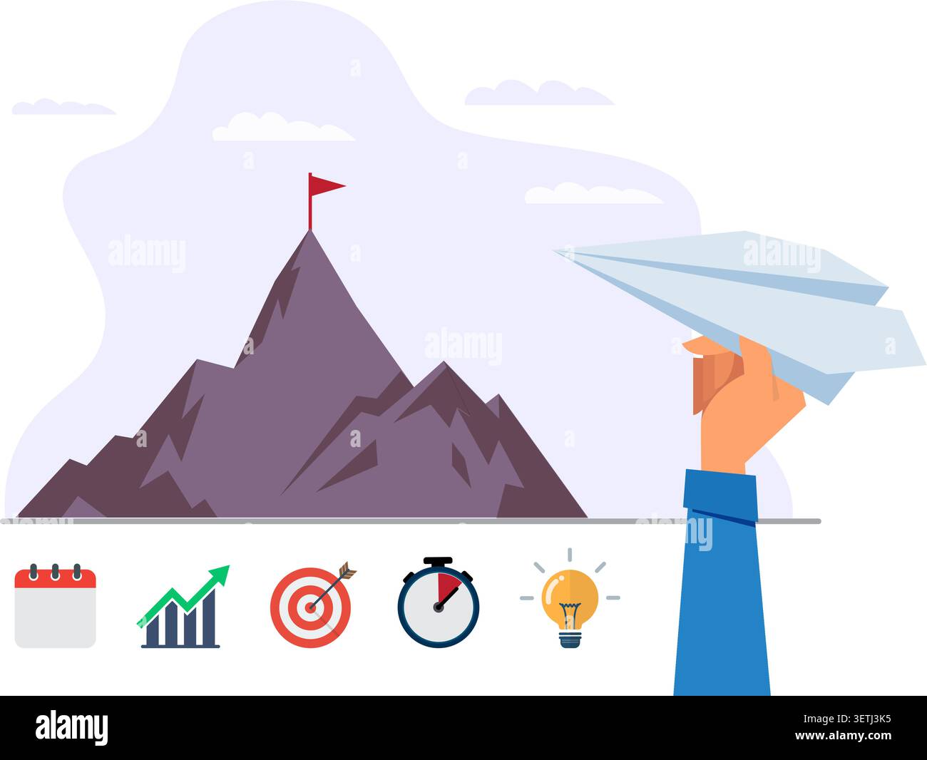 Successful Business Goal Achievement and Strategy Stock Illustration Stock Vector