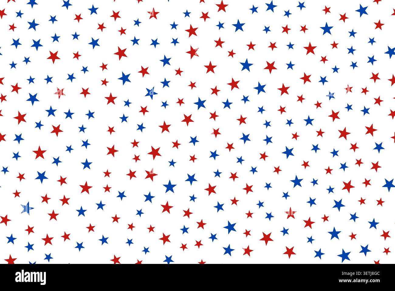 Stars red and blue on white background. Seamless pattern Stock Vector