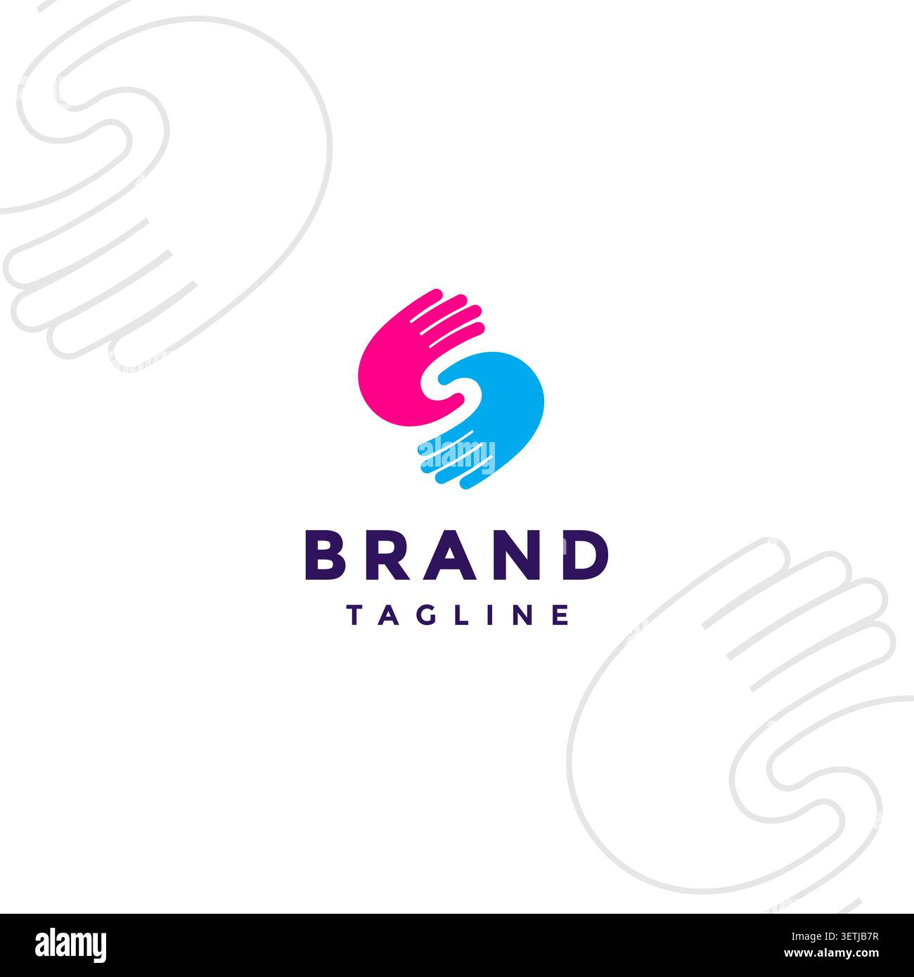 Switch Hands Initial S Letter Logo Design. Simple Two Hands Switching Logo Design. Stock Vector