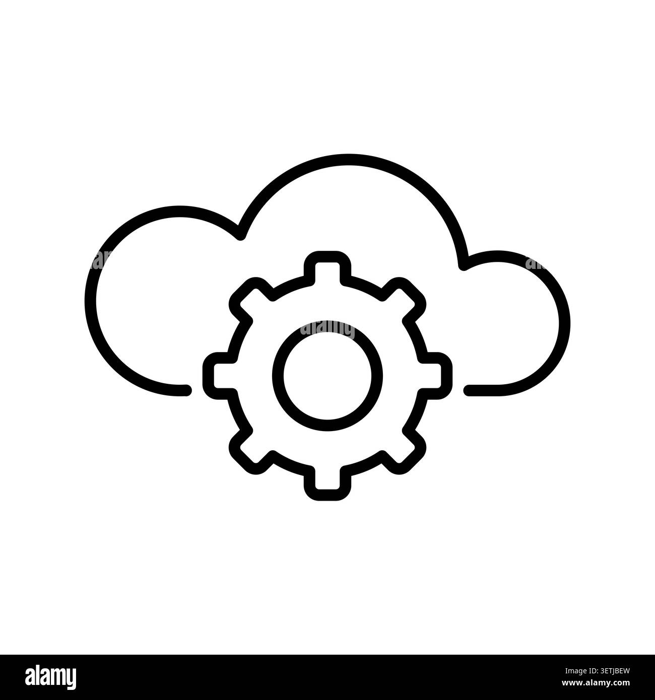 Cloud gear setting vector icon features internet server data. Online computing storage highlights technical optimization. eps 10 Stock Vector