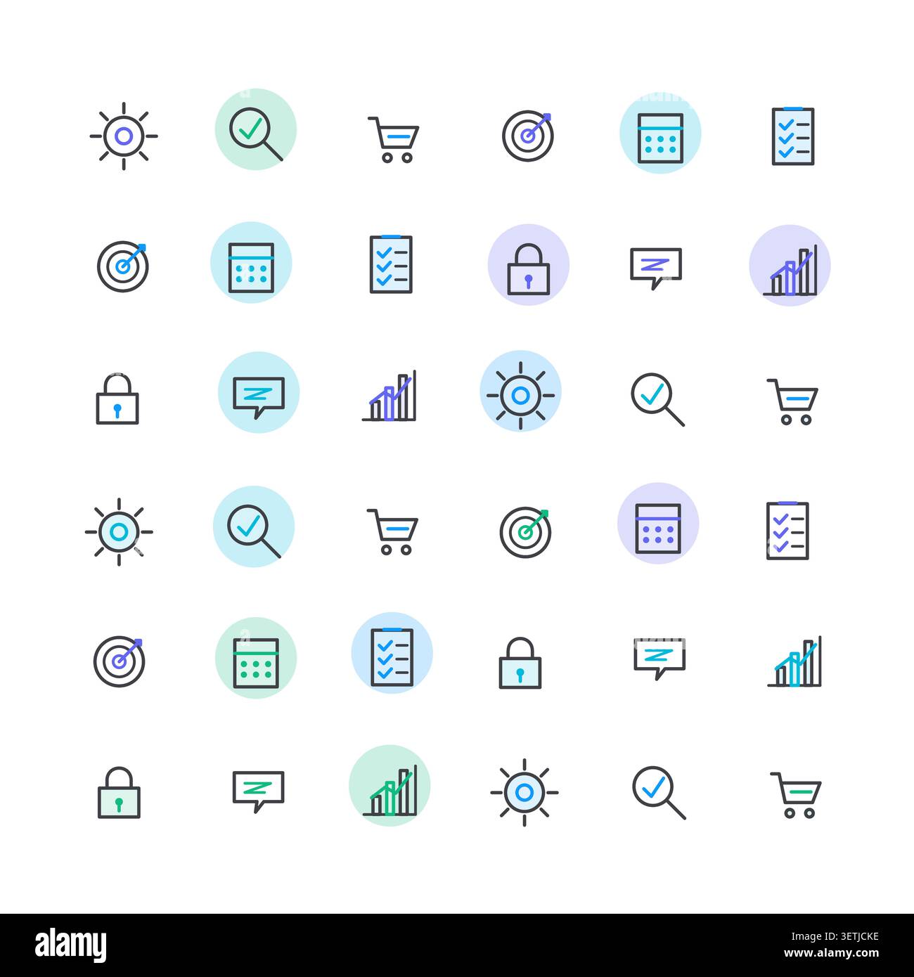 Icon Sets vector background with crisp scalable linework for microstock and commercial design projects. Stock Vector