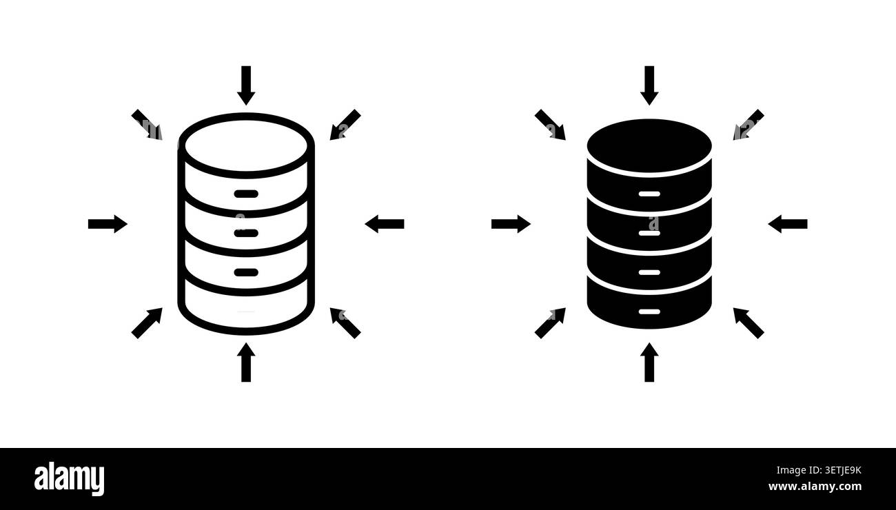 Data aggregation icon set. Vector EPS 10. Stock Vector