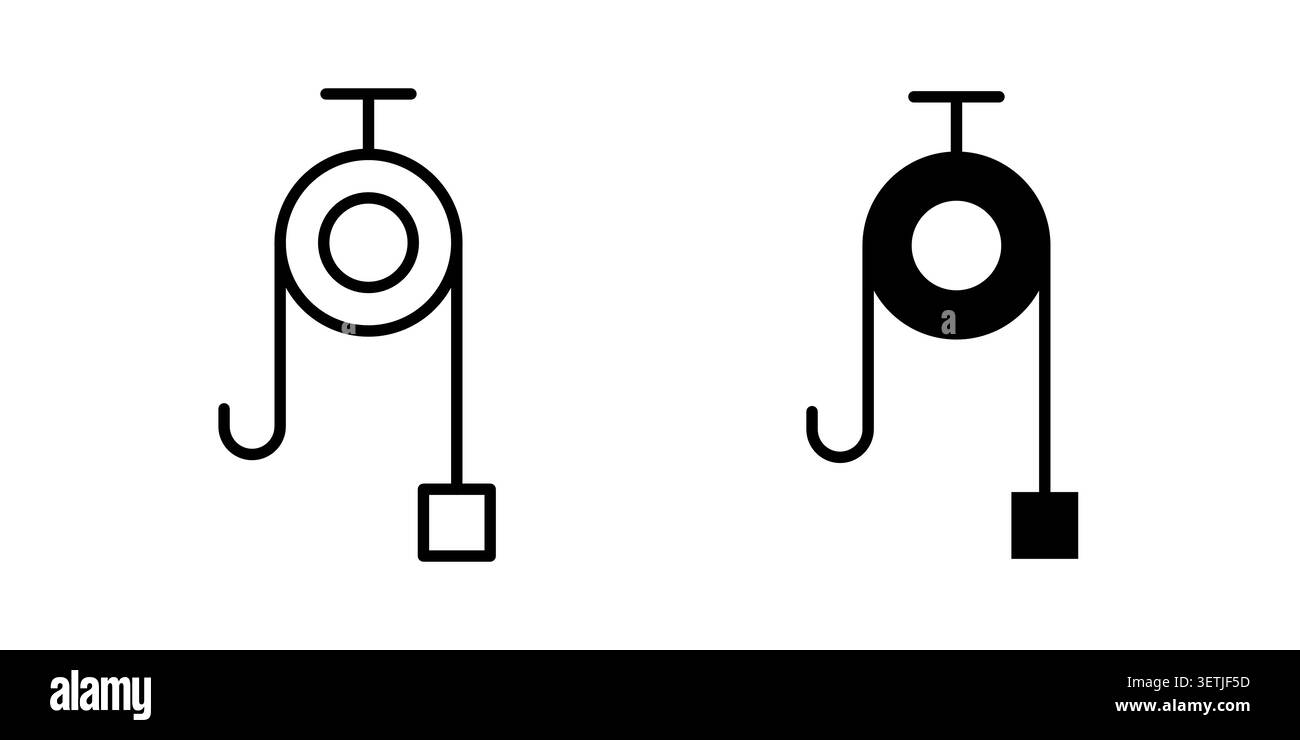 Pulley icon set. Vector EPS 10. Stock Vector