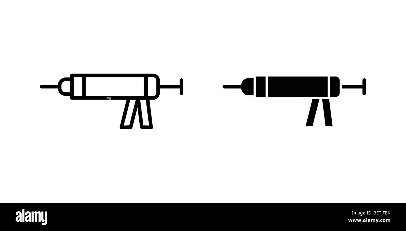 Sealant gun icon set. Vector EPS 10. Stock Vector