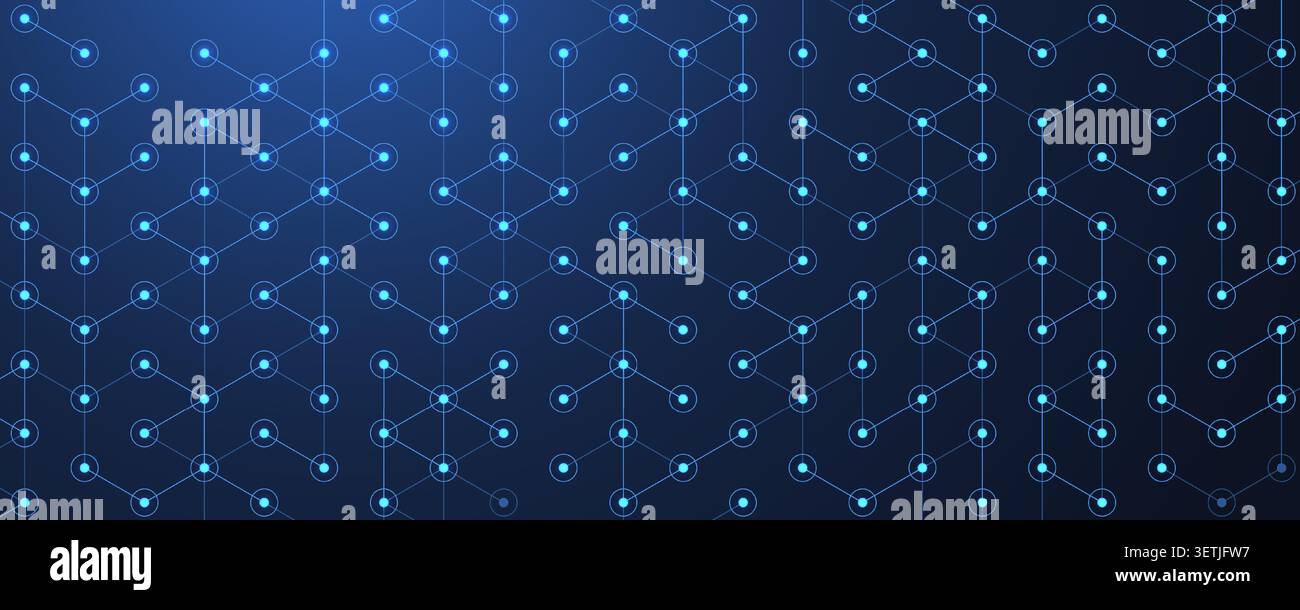 Abstract digital blockchain cube blocks concept. 3D big data cubes quantum computer technology idea. Artificial intelligence data core cubes design Stock Vector