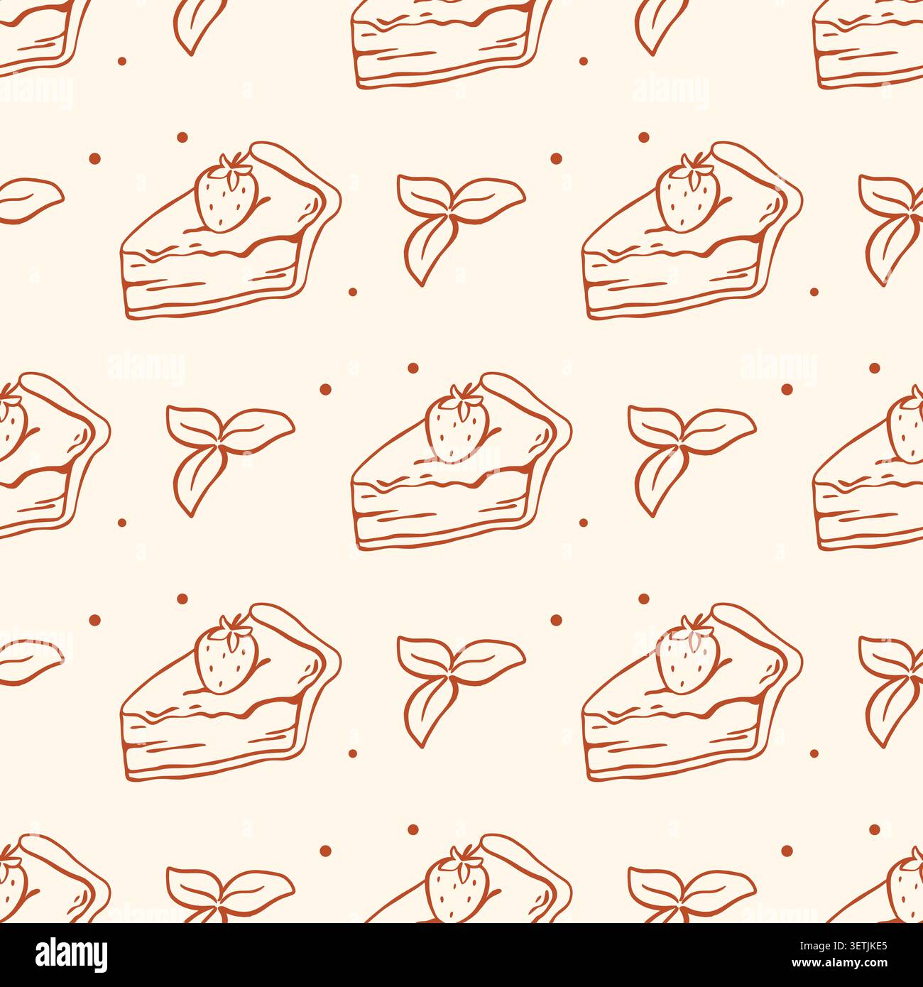 Hand drawn berry pie slices seamless pattern Stock Vector