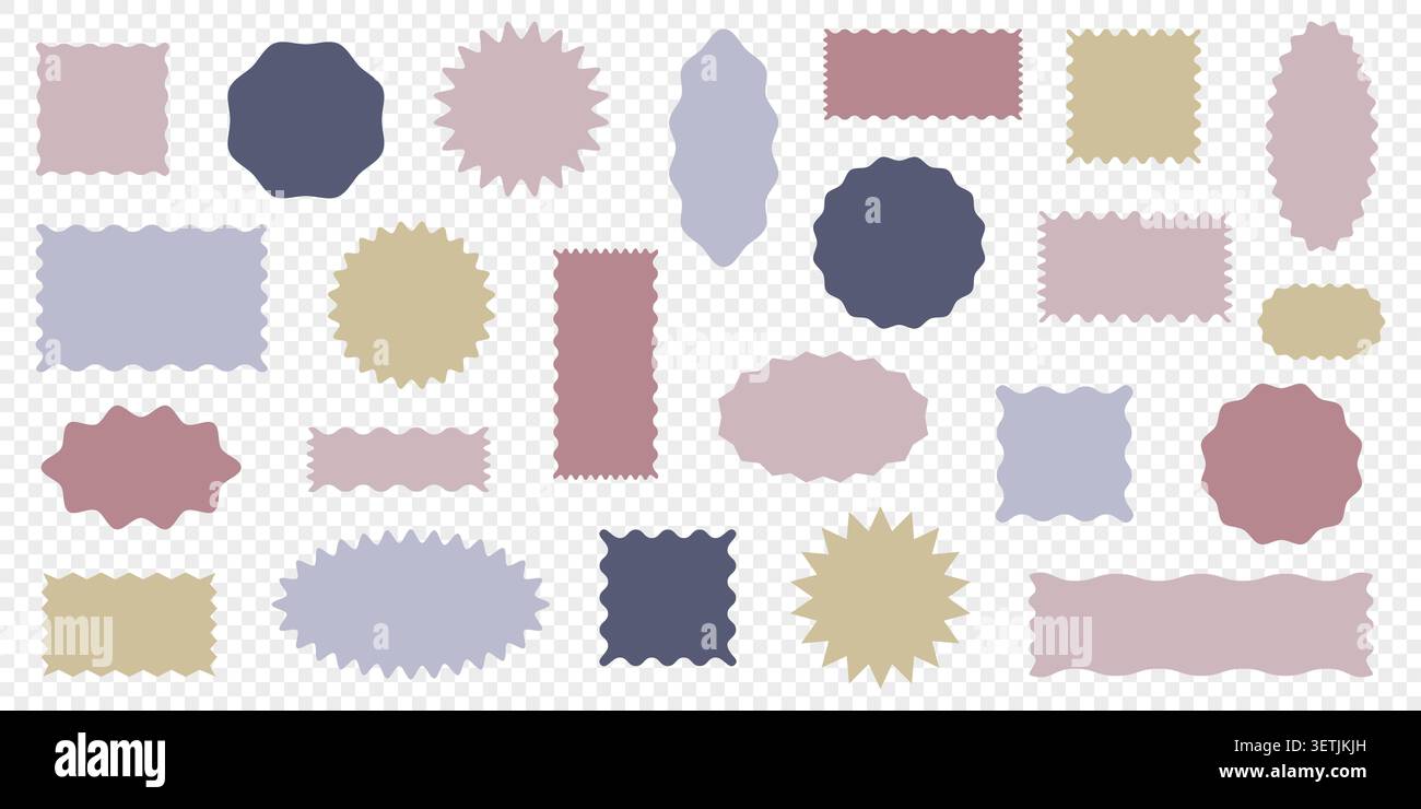 Multicolored geometric shapes with a wavy edge Stock Vector