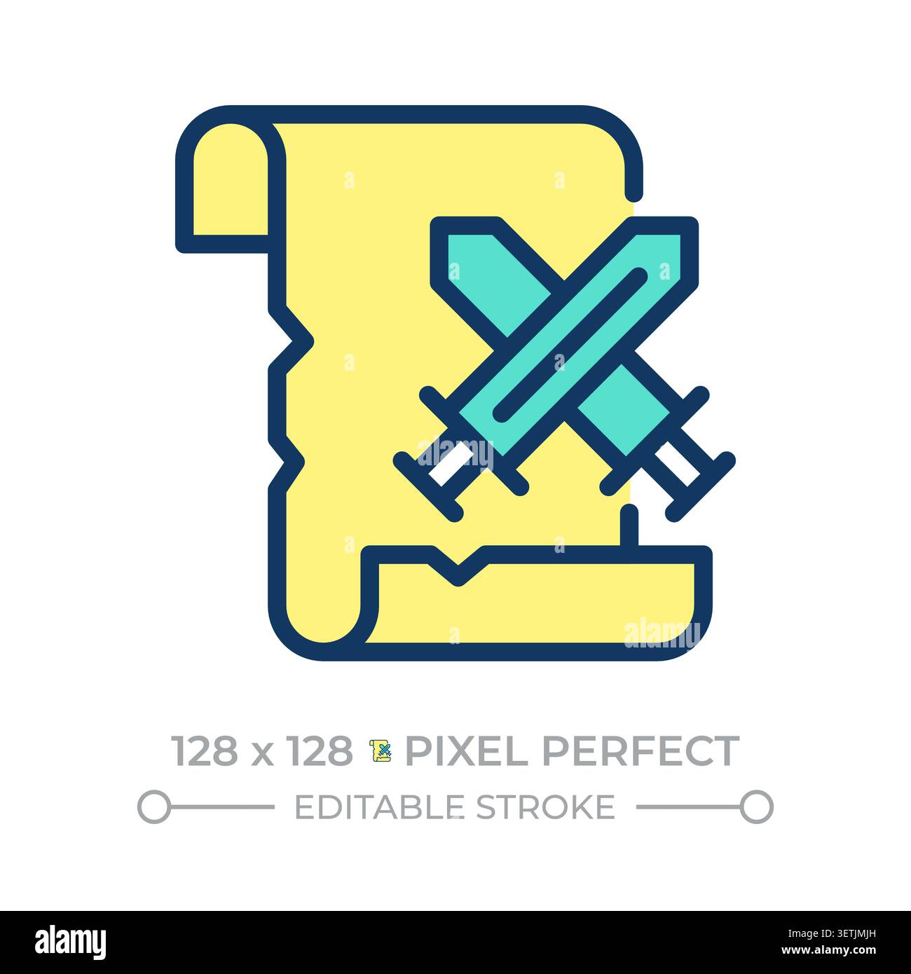 History pixel perfect line color icon Stock Vector