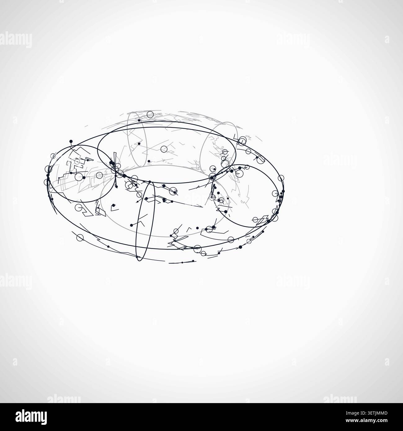 Wire Torus vector background with crisp scalable linework for microstock and commercial design projects. Stock Vector