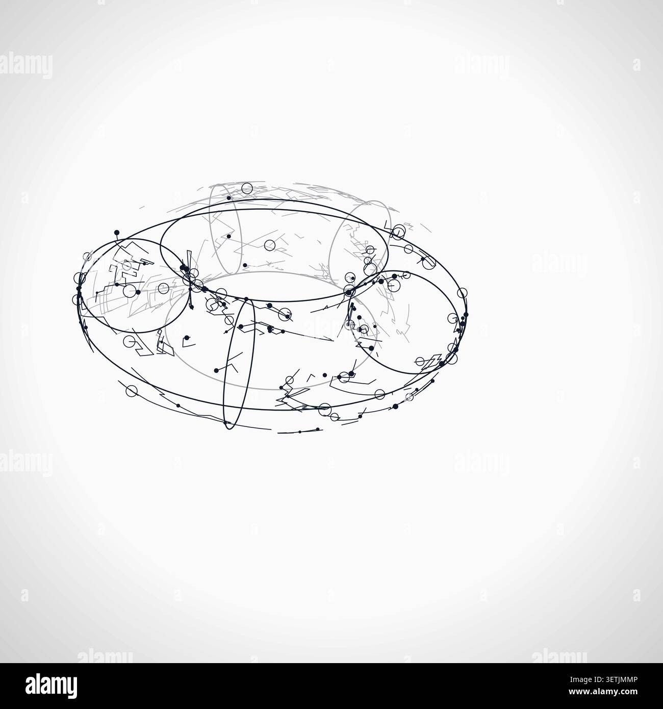 Wire Torus vector background with crisp scalable linework for microstock and commercial design projects. Stock Vector
