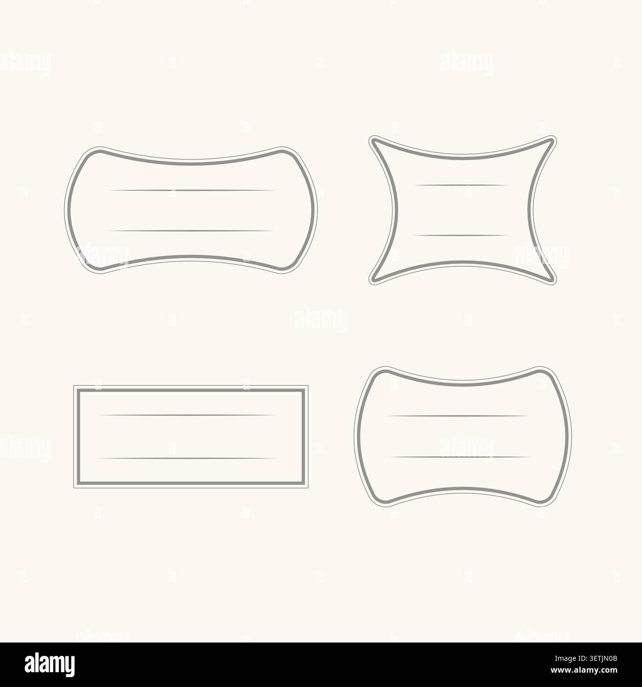Simple outline geometric frames set, vector illustration Stock Vector