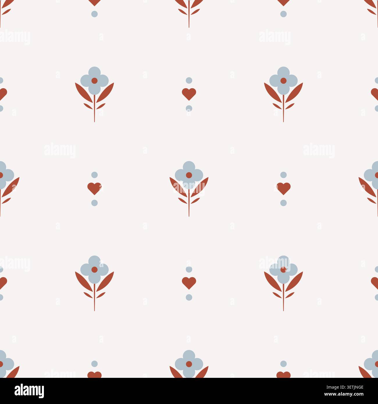 Delicate Folk Sprigs seamless pattern repeat Stock Vector
