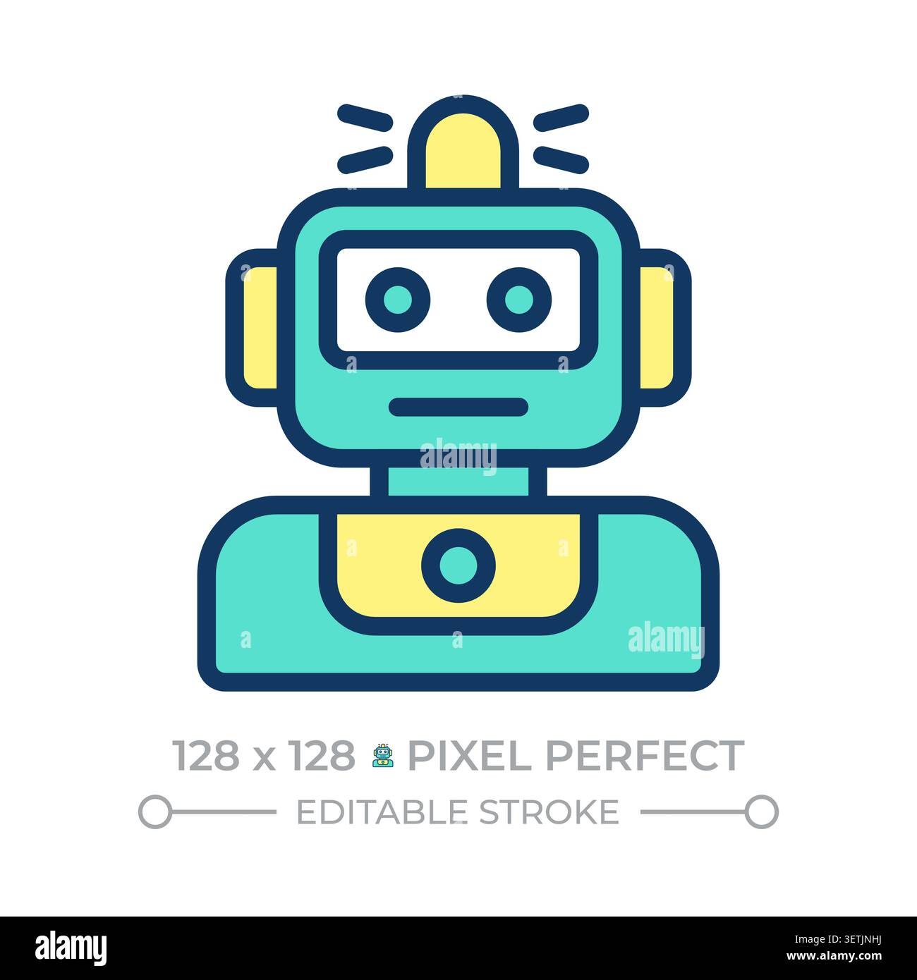 Robotics pixel perfect line color icon Stock Vector