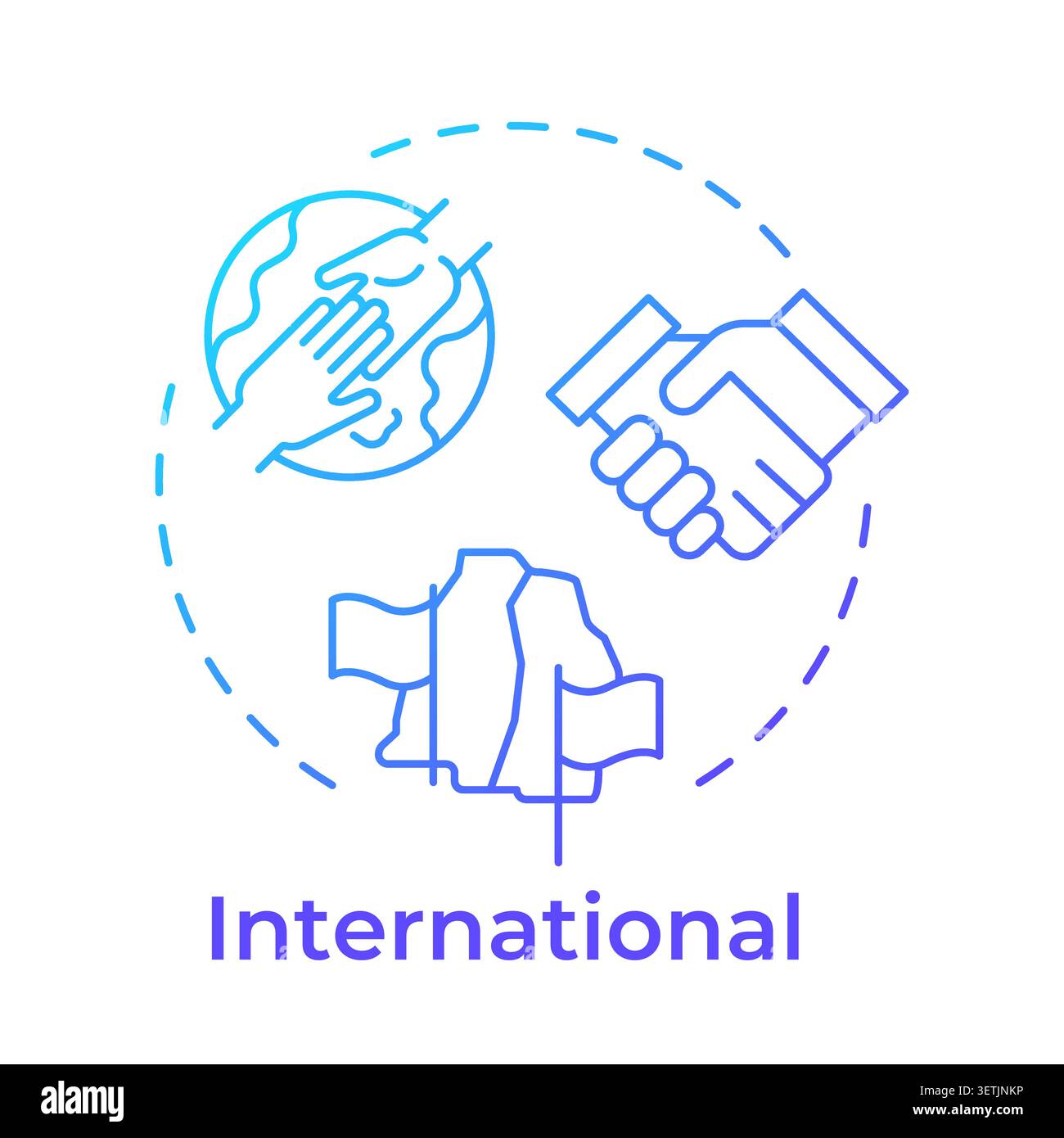 International blue gradient concept icon Stock Vector