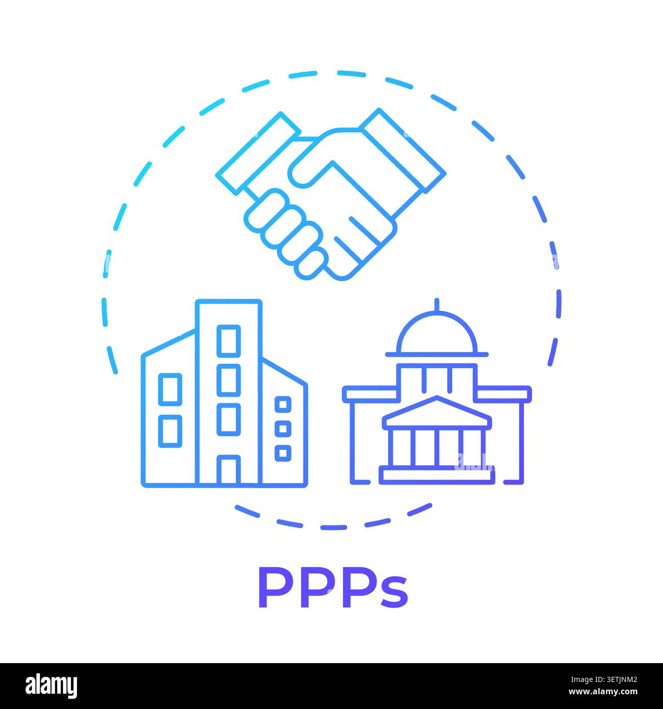 PPPs blue gradient concept icon Stock Vector