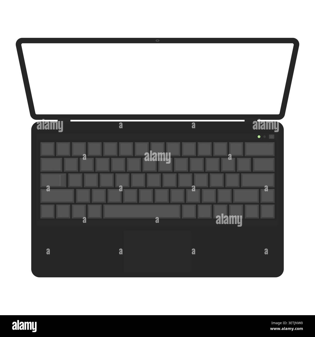 Minimalist vector laptop illustration with blank screen Stock Vector