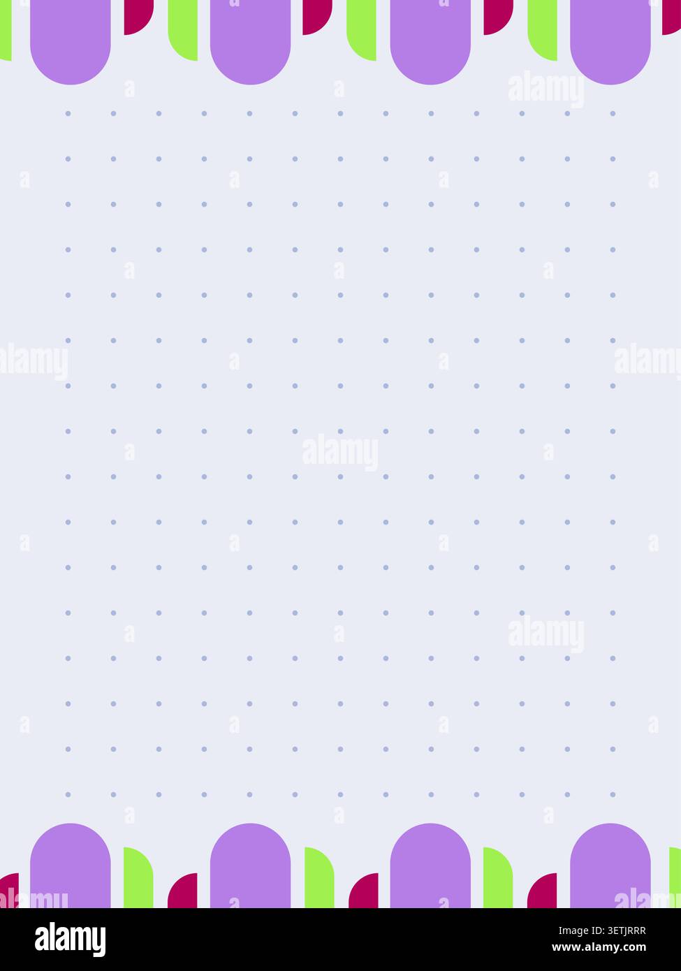 Retro medium dot grid colorful planner page template Stock Vector