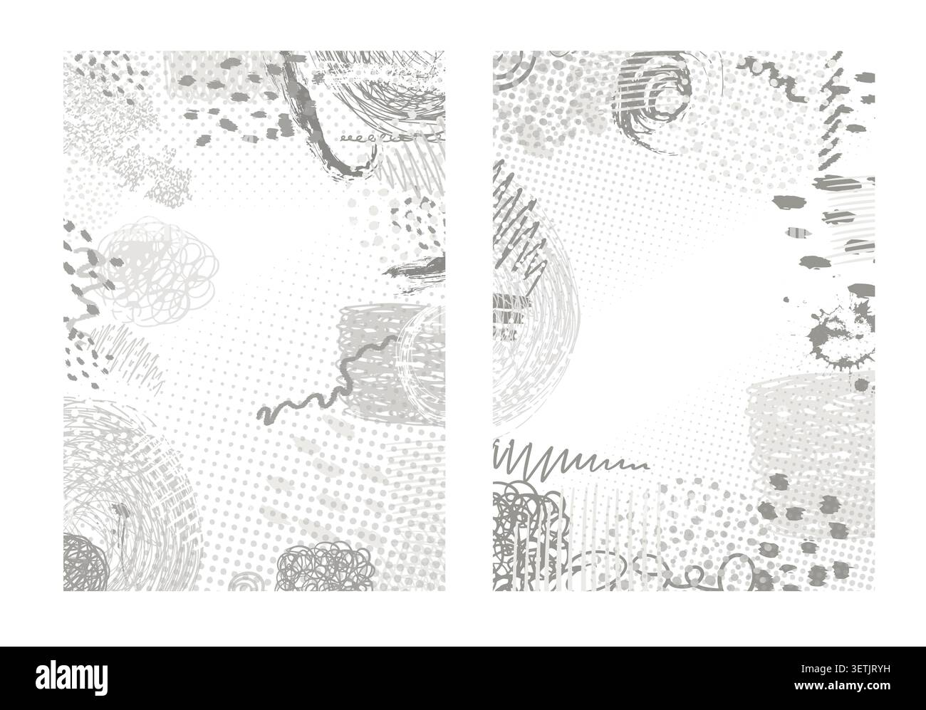grey abstract background A4. Hand drawn. Not AI, vector illustration. Stock Vector