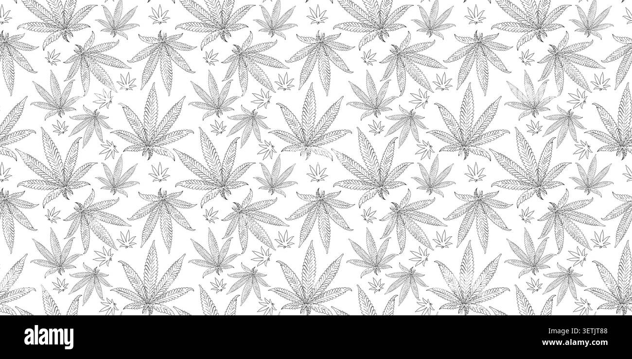 Cannabis seamless pattern. Medical marijuana background Stock Vector