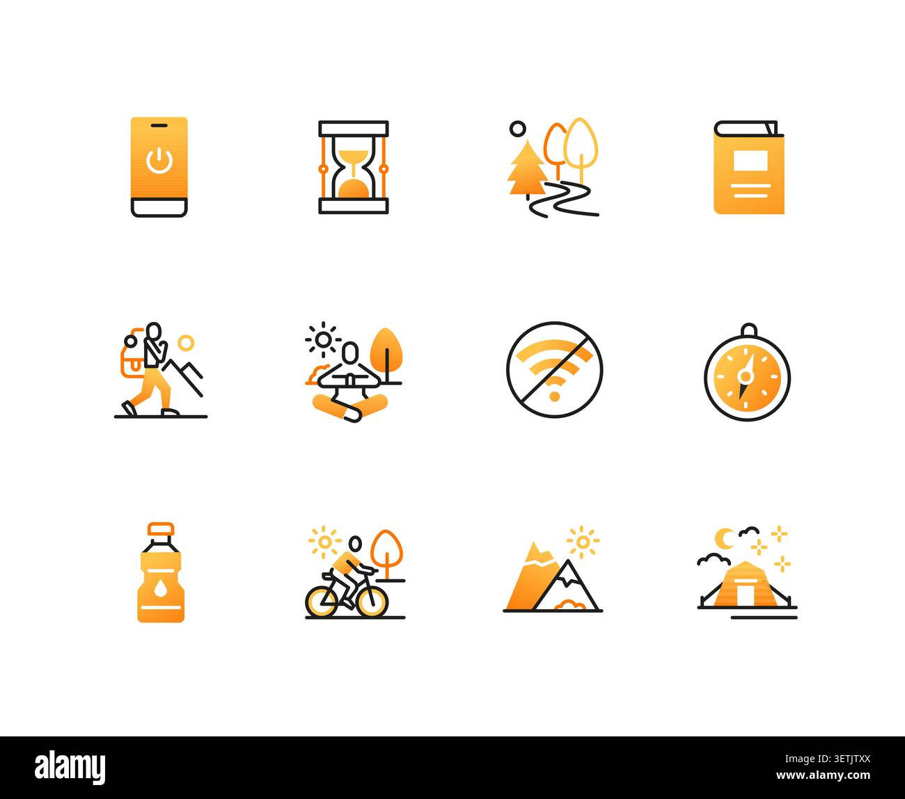 Recreation Activities Icons Set Stock Vector