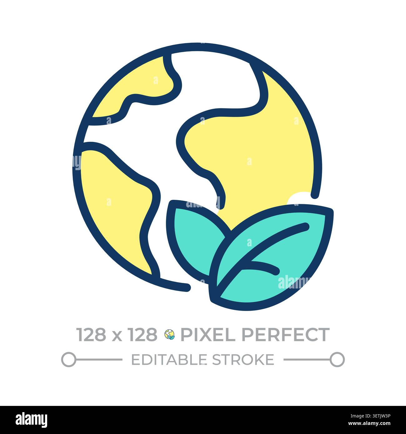 Environmental science pixel perfect line color icon Stock Vector