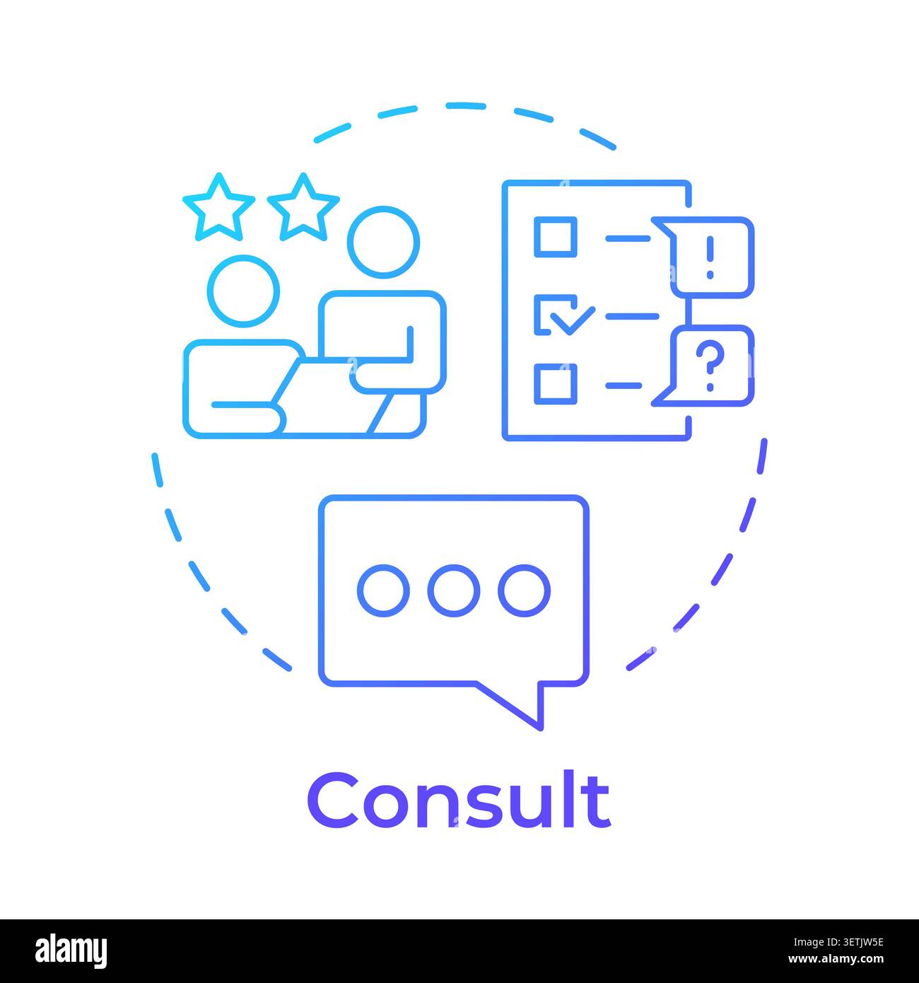 Consult blue gradient concept icon Stock Vector