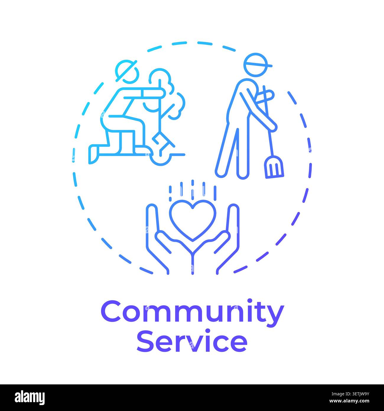 Community service blue gradient concept icon Stock Vector