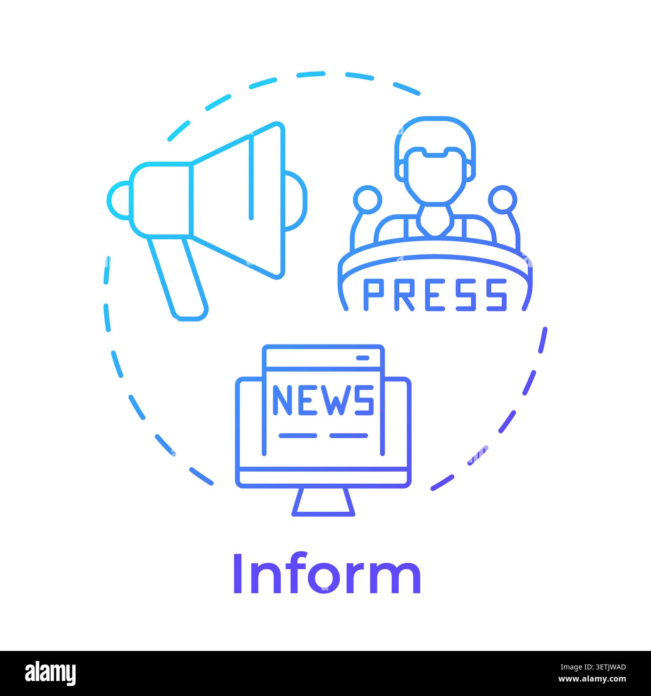 Inform blue gradient concept icon Stock Vector
