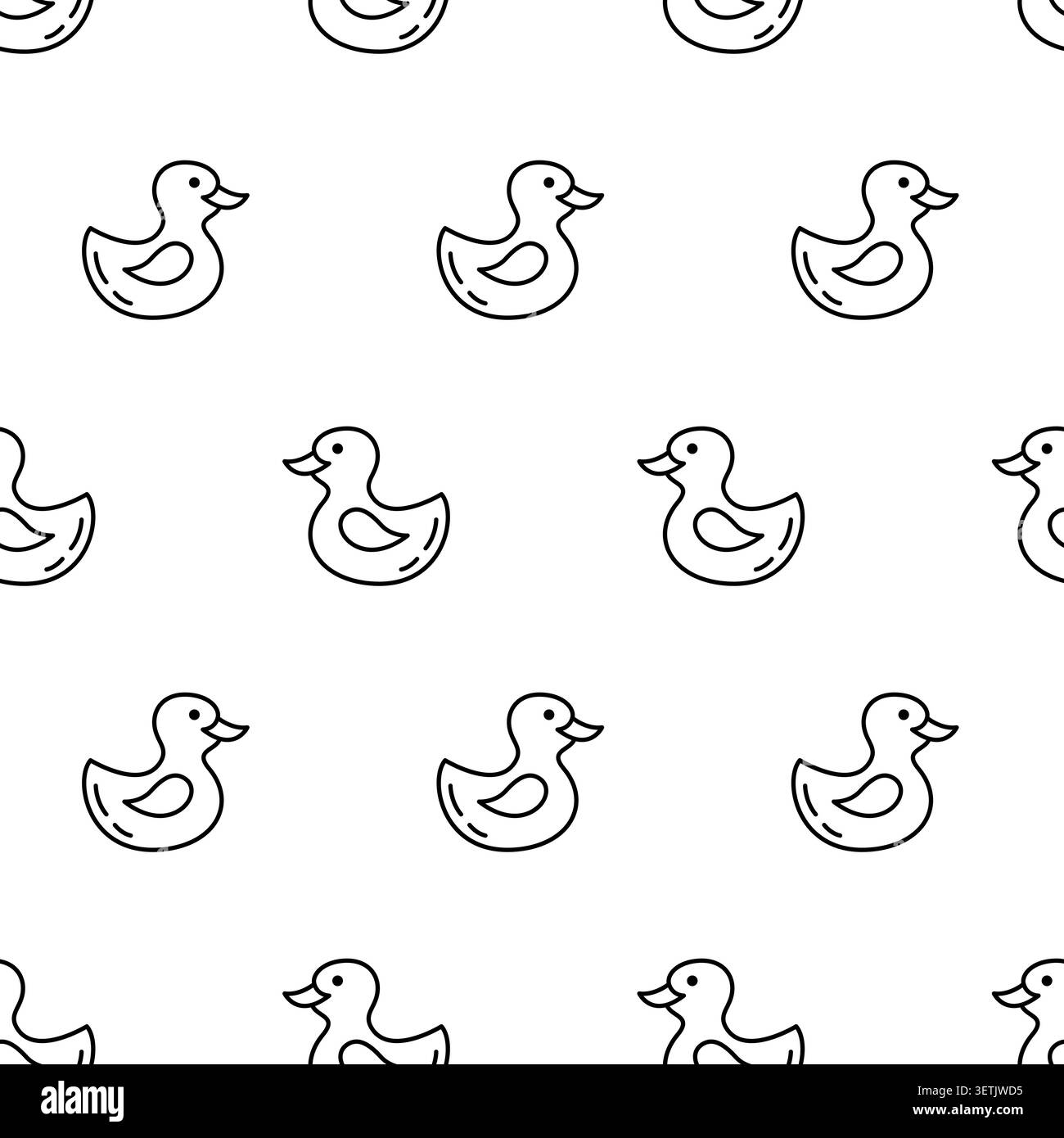 Baby duck vector seamless pattern for nursery Stock Vector