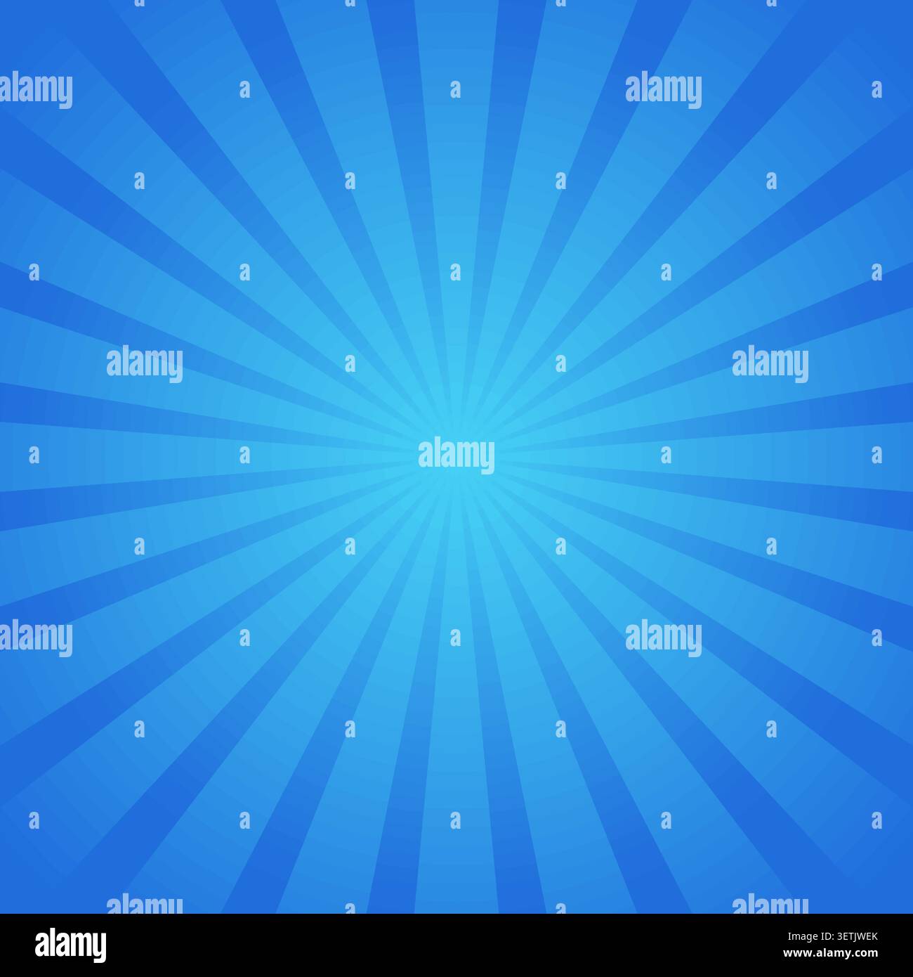 Blue Sun Rays Gradient Background Vector Illustration with Radial Sunburst Stock Vector