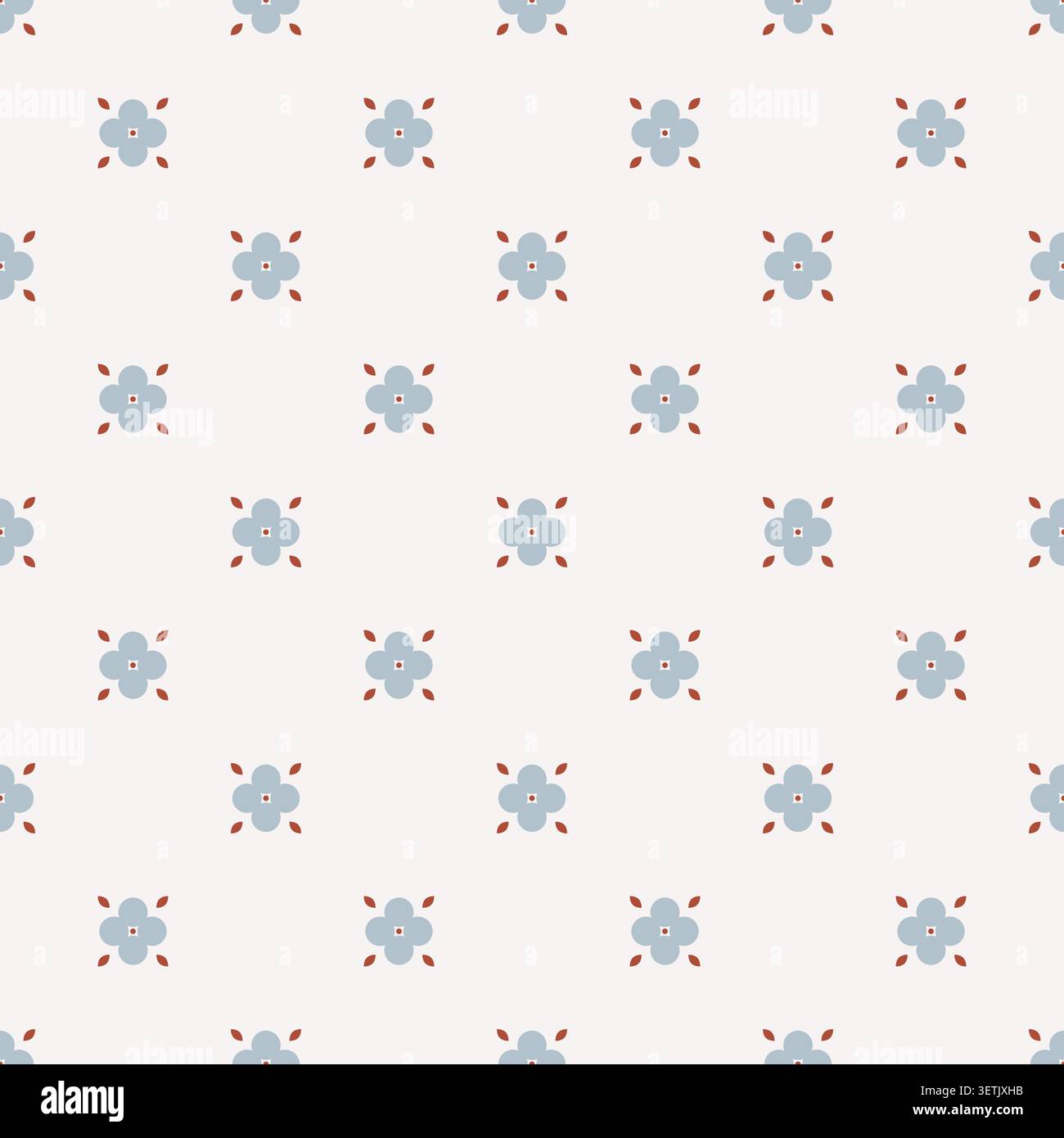 Nordic Folk Blossom seamless pattern repeat Stock Vector