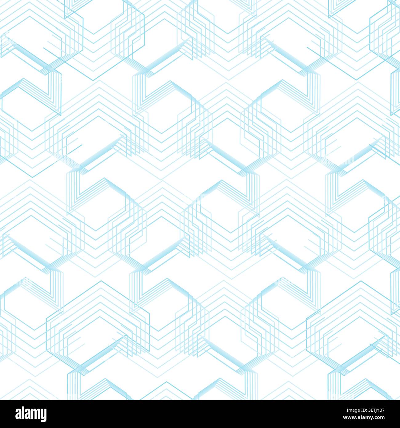 Minimal vector maze pattern with hexagonal rhythm, nested line paths, and modern abstract structure Stock Vector
