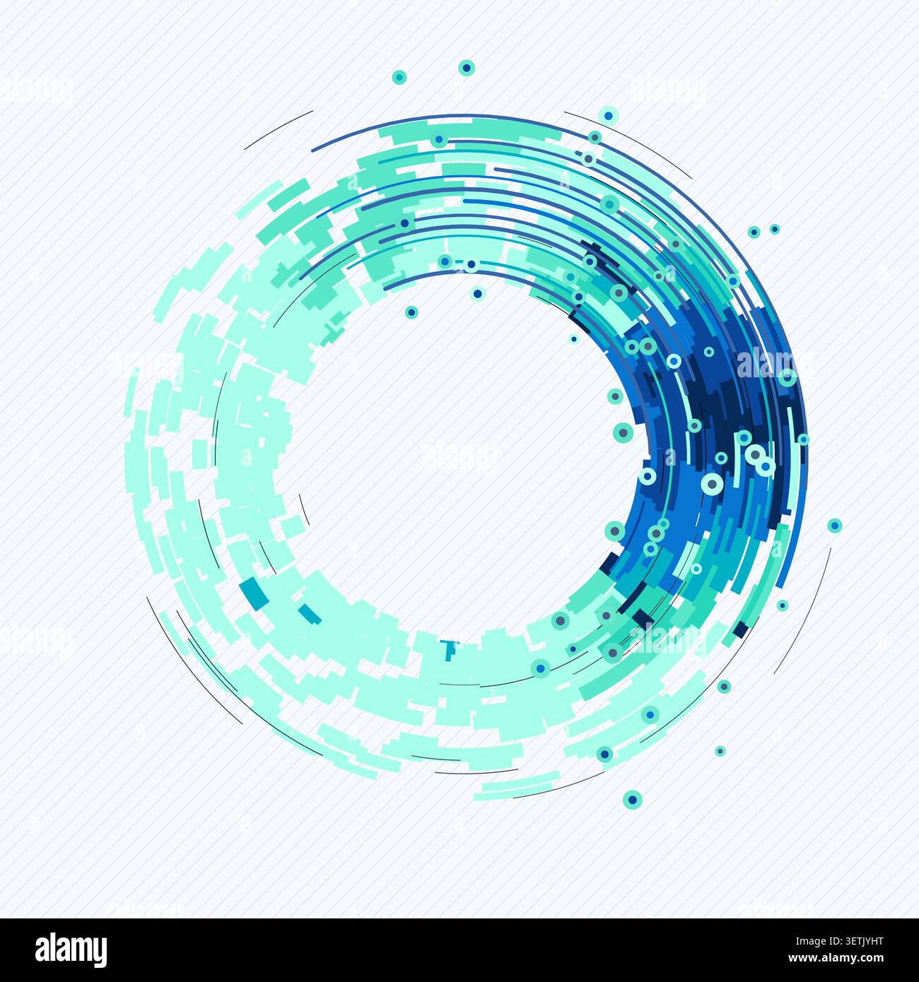 Tech Ring Segments vector background with balanced copy space for microstock and commercial design projects. Stock Vector