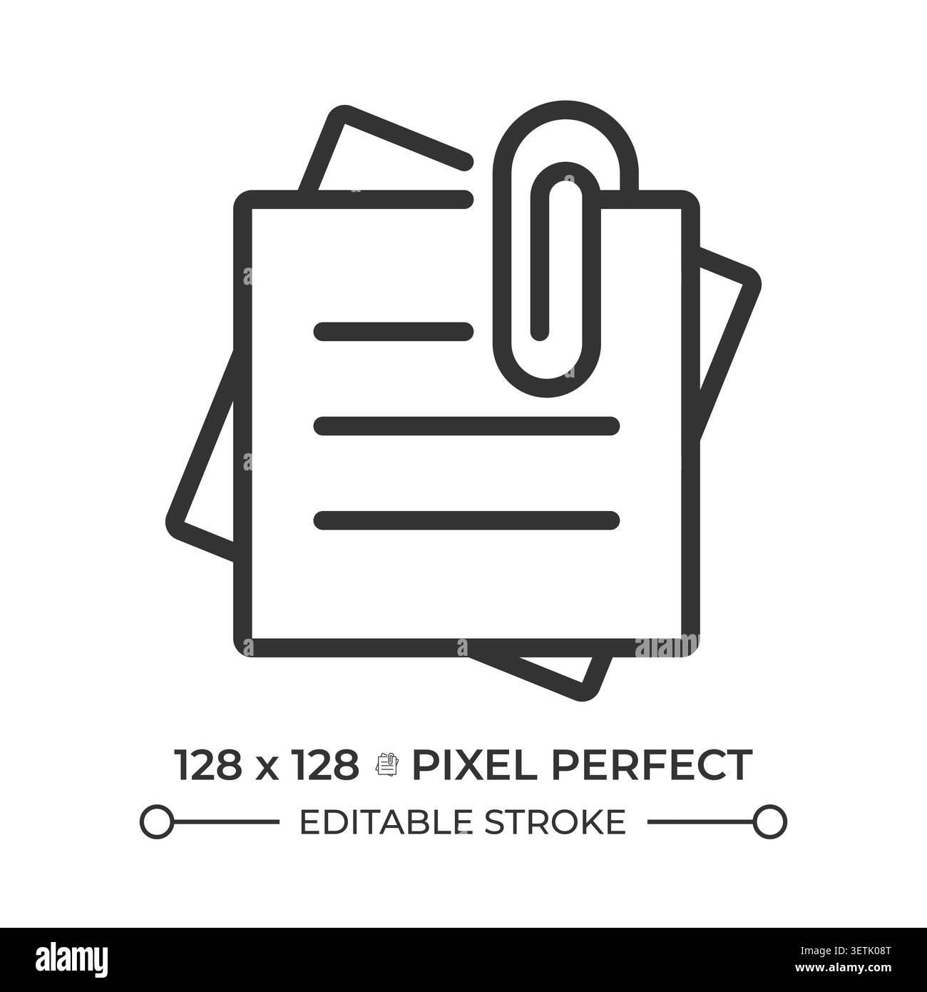 Sticky notes pixel perfect line icon Stock Vector