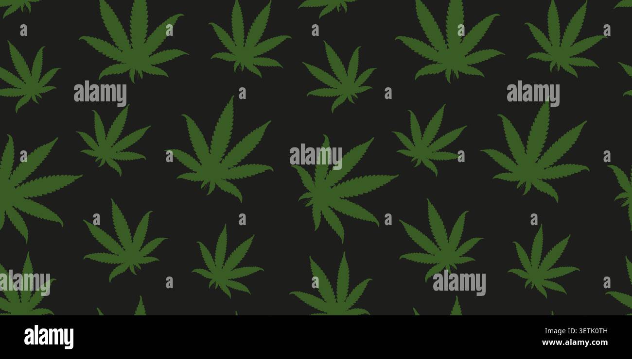 Cannabis seamless pattern. Medical marijuana background Stock Vector