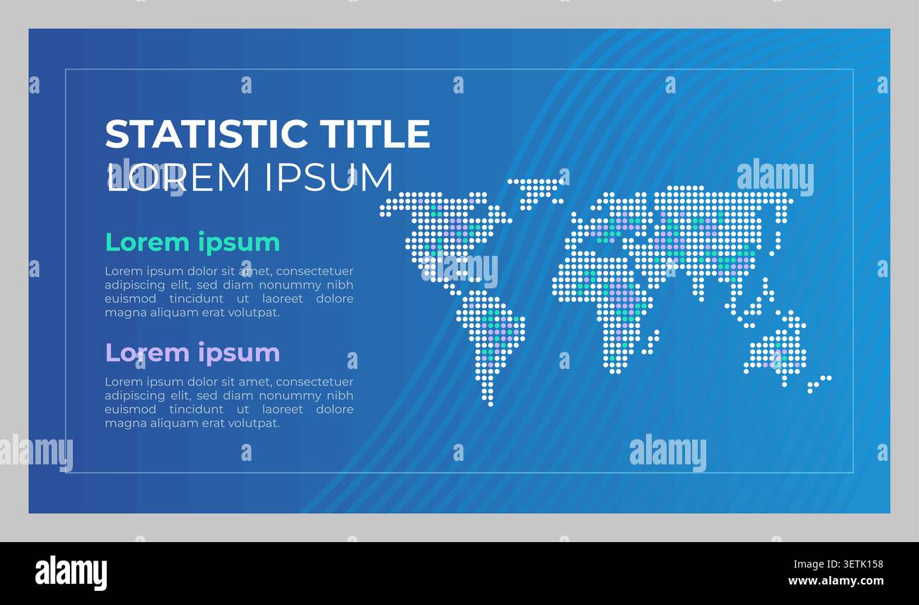 Statistical map presentation slide template Stock Vector