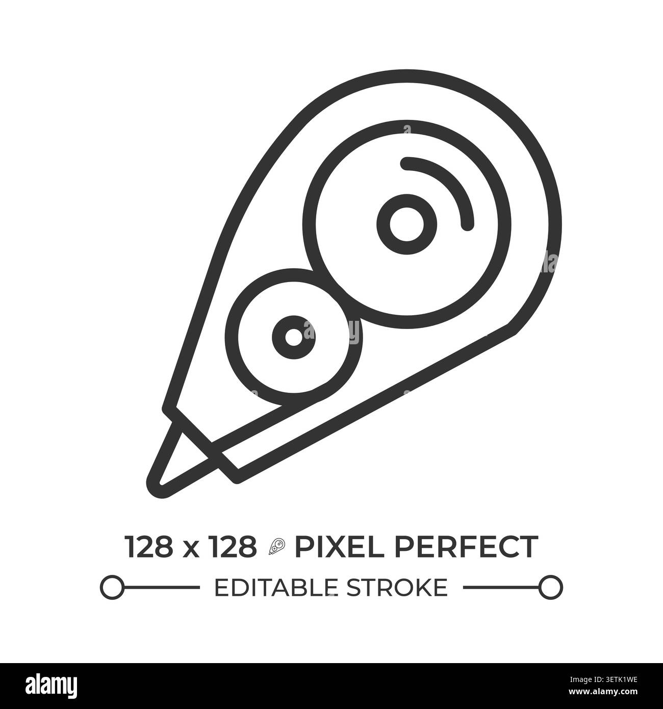 Correction tape pixel perfect line icon Stock Vector