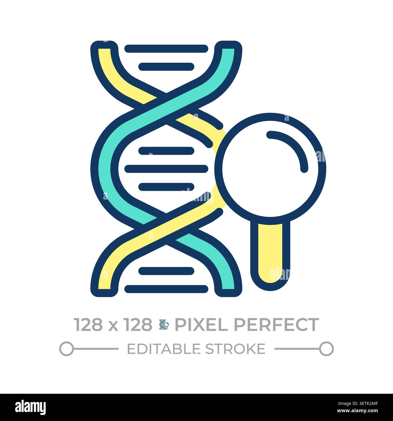 Genetics pixel perfect line color icon Stock Vector