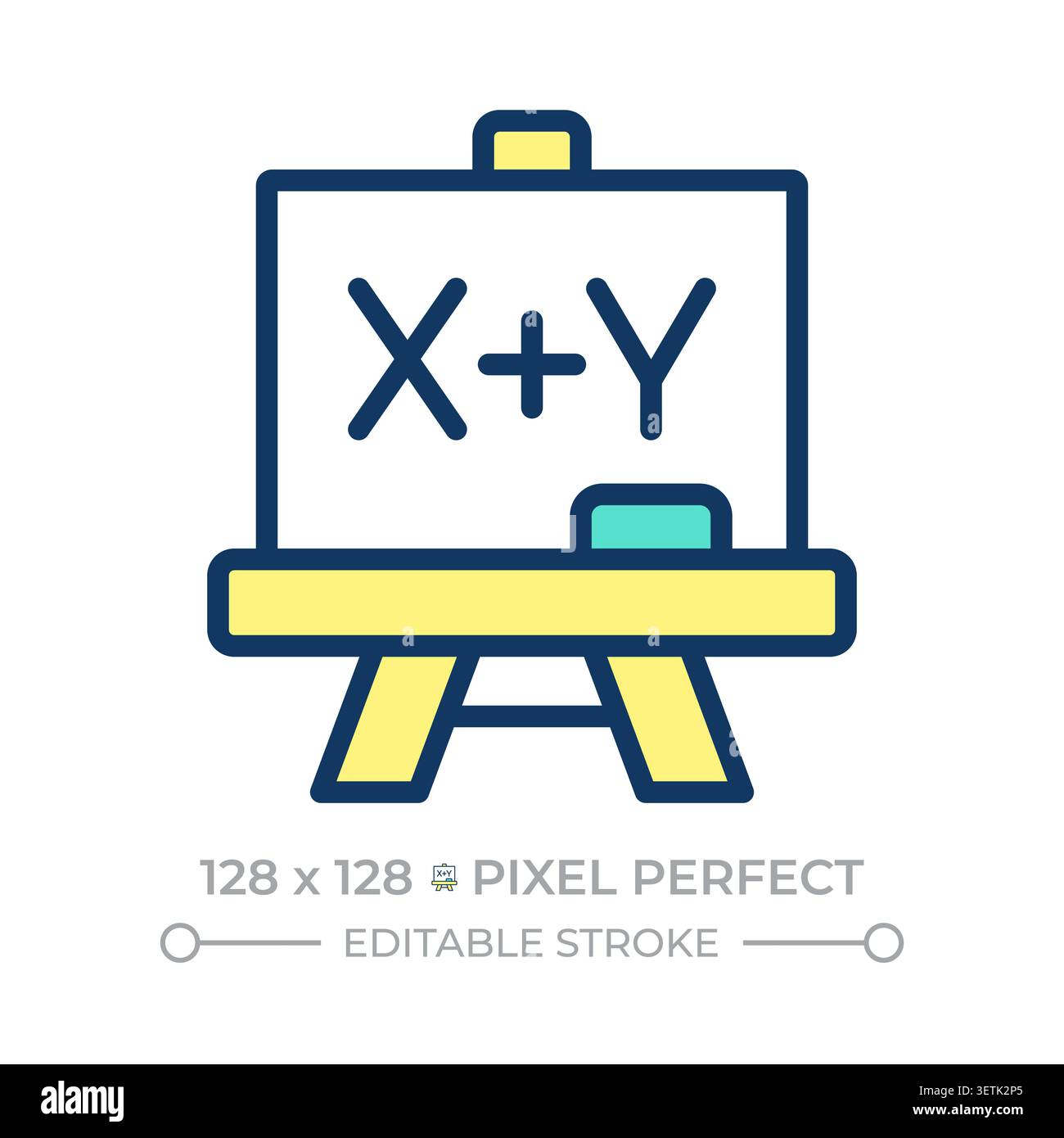 Algebra pixel perfect line color icon Stock Vector