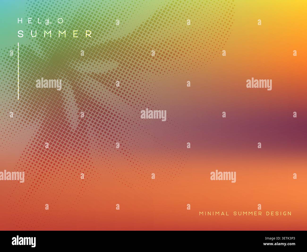 Vector summer gradient background with tropical leaves. Stock Vector