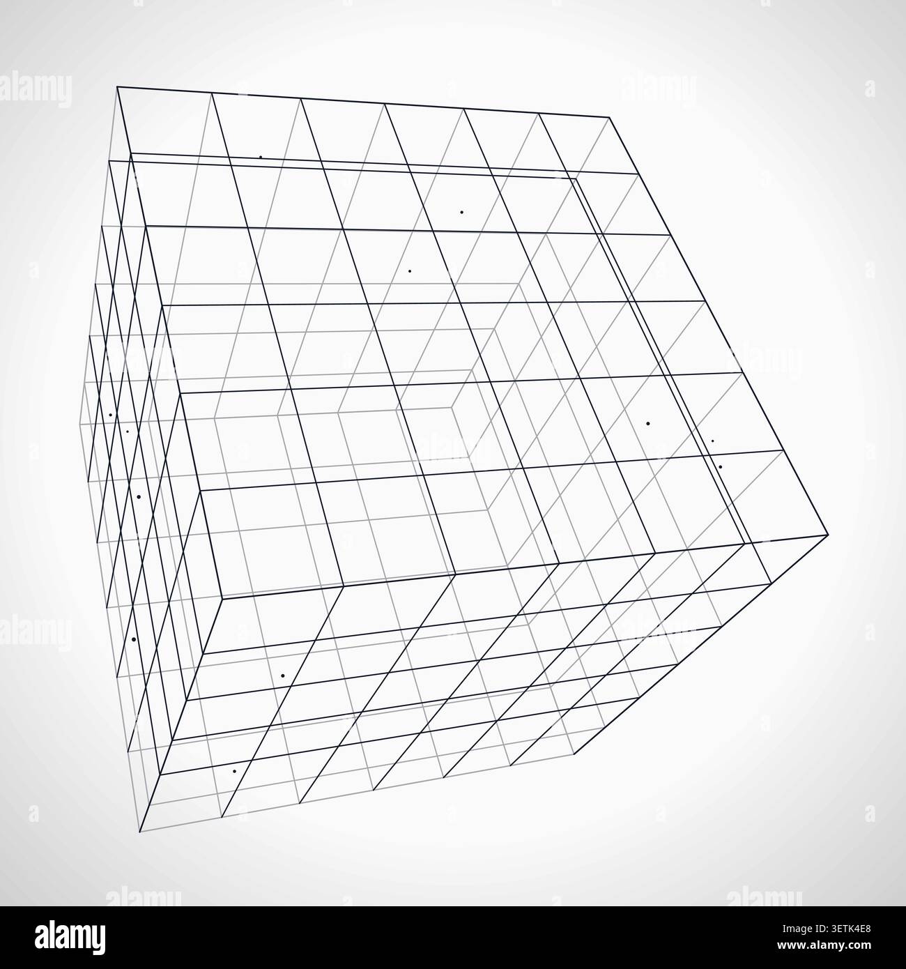 Wire Cube vector background with minimal abstract composition for microstock and commercial design projects. Stock Vector