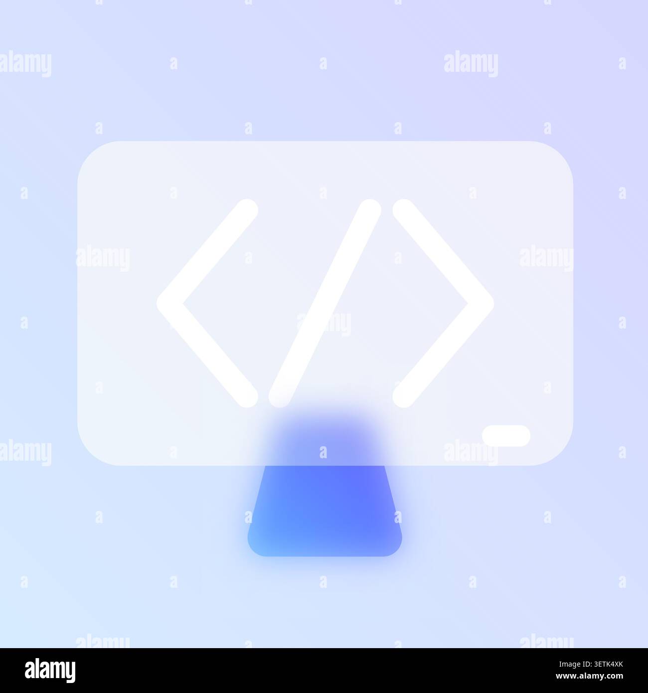 Code developer glassmorphism icon. Stock Vector