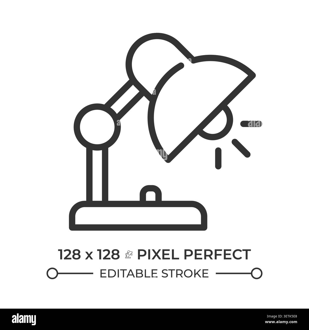 Desk lamp pixel perfect line icon Stock Vector