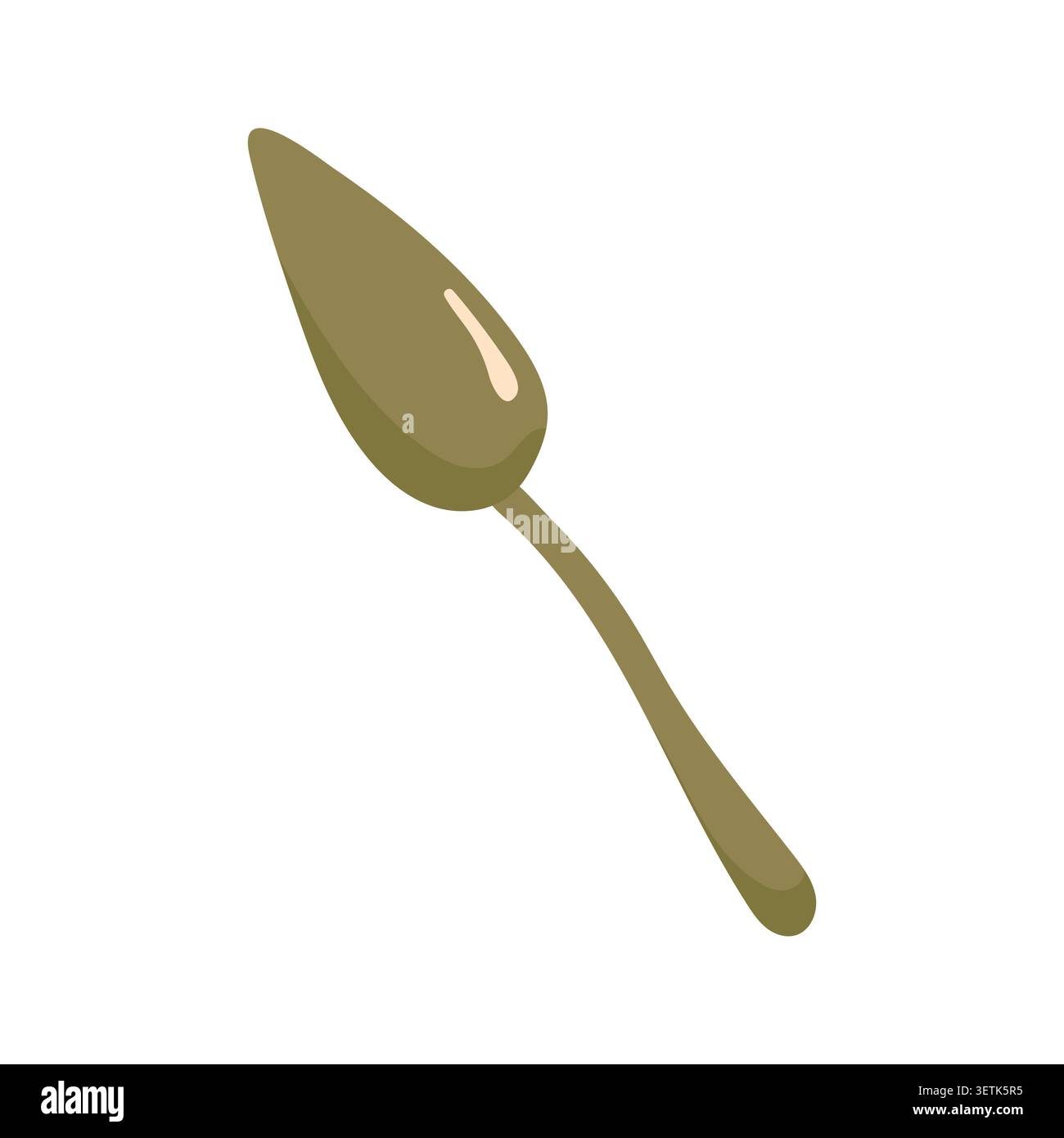 Kitchen cake server spatula utensil for serving pies flat Stock Vector