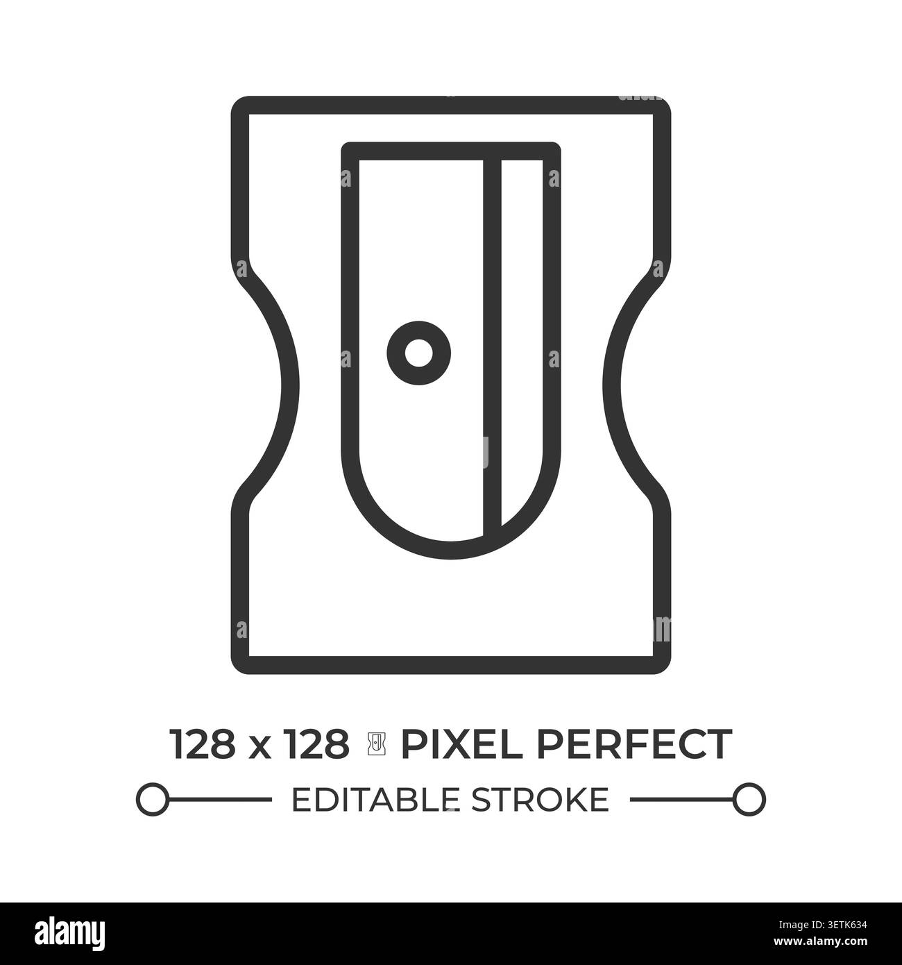 Pencil sharpener pixel perfect line icon Stock Vector